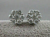 ESTATE 1.52CTW DIAMOND CLUSTER 14KT WHITE GOLD EARRINGS 9MM #2467