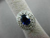 ESTATE LARGE 3.74CT DIAMOND & SAPPHIRE 14K WHITE GOLD HALO ENGAGEMENT RING 21528
