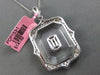 LARGE 1.58CT DIAMOND & AAA ONYX & CRYSTAL 18K WHITE GOLD SQUARE FLOATING PENDANT