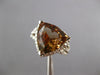 ESTATE LARGE 9.10CT DIAMOND & AAA SMOKEY TOPAZ 14KT WHITE GOLD TRILLION FUN RING