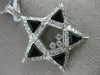 ESTATE LARGE .71CT DIAMOND & AAA ONYX 18KT WHITE GOLD 3D STAR FLOATING PENDANT