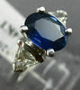 2.0CT TRILLION DIAMOND & AAA SAPPHIRE 14KT WHITE GOLD OVAL ENGAGEMENT RING 20674