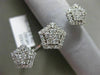 ESTATE EXTRA LARGE .87CT DIAMOND 18K WHITE GOLD DOUBLE FINGER STAR PENTAGON RING