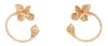 .97CT DIAMOND 18K YELLOW GOLD 4 LEAF CLOVER FLOWER SIDEWAY HOOP HANGING EARRINGS