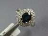 WIDE 1.86CT DIAMOND & AAA SAPPHIRE 14KT WHITE GOLD 3D OVAL HALO ENGAGEMENT RING