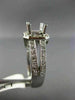ESTATE WIDE .50CT DIAMOND 14K WHITE GOLD SQUARE SEMI MOUNT ENGAGEMENT RING #1275