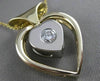 ESTATE .30CT DIAMOND 14K WHITE YELLOW GOLD OPEN 3D HEART SOLITAIRE PENDANT 17532