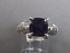 1.52CT DIAMOND & AAA AMETHYST 14KT WHITE GOLD 3D CUSHION & ROUND ENGAGEMENT RING