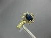 ESTATE 1.02CT DIAMOND & SAPPHIRE 14K YELLOW GOLD FLOWER ENGAGEMENT RING #11000