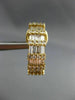 ESTATE 1.75CT DIAMOND 14K YELLOW GOLD 3D ROUND & BAGUETTE HANGING EARRINGS 15722