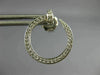 ESTATE .62CT DIAMOND 18KT WHITE GOLD 3D SIDEWAYS ROUND NAIL FUN HOOP EARRINGS