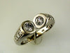ESTATE .90CT DIAMOND 14KT WHITE GOLD 3D ROUND 2 STONE ETOILE FUN SNAKE RING