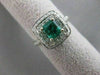ESTATE WIDE 1.63CT DIAMOND & AAA EMERALD 14KT WHITE GOLD SQUARE HALO RING #20487
