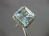 LARGE 10.21CT DIAMOND & AAA AQUAMARINE 14KT WHITE GOLD 3D SQUARE ENGAGEMENT RING