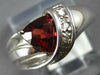 ESTATE 1.53CT DIAMOND & AAA GARNET 14KT WHITE GOLD 3D ROUND & TRILLION FUN RING