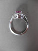 ANTIQUE 2.3CT DIAMOND & RUBY 14KT WHITE GOLD HALO DESIGN ENGAGEMENT RING #3046