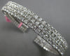 EXTRA LARGE 14.15CT DIAMOND 18KT WHITE GOLD 3 ROW FLEXIBLE CUFF BANGLE BRACELET