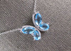2.65CT DIAMOND & AAA BLUE TOPAZ 14KT WHITE GOLD MULTI SHAPE BUTTERFLY NECKLACE