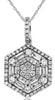 .57CT DIAMOND 14KT WHITE GOLD ROUND & BAGUETTE HEXAGON FLORAL FLOATING PENDANT