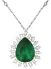 LARGE 16.10CT DIAMOND & AAA EMERALD 18K 2 TONE GOLD 3D BY THE YARD LOVE NECKLACE