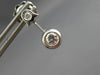 ESTATE .37CT DIAMOND 18K WHITE GOLD TULIP BEZEL HANGING FLOWER EARRINGS #11427