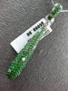 LARGE 11.46CT DIAMOND & AAA TSAVORITE 18K WHITE GOLD ELONGATED TEAR DROP PENDANT
