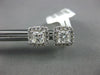 ESTATE 1.03CT DIAMOND 14KT WHITE GOLD CLASSIC CUSHION & ROUND HALO STUD EARRINGS