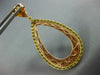 LARGE 4.97CT PINK & FANCY YELLOW DIAMOND 18K YELLOW & ROSE GOLD HANGING EARRINGS