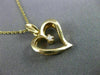 ESTATE .03CT DIAMOND 14KT YELLOW GOLD CLASSIC SOLITAIRE OPEN HEART PENDANT 21719