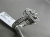 ESTATE LARGE 1.20CT ROUND DIAMOND 14KT WHITE GOLD 3D SQUARE FILIGREE FLOWER RING