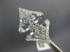 ESTATE LARGE 1.53CT DIAMOND 18KT WHITE GOLD 3D CLUSTER DOUBLE V SHAPE FUN RING