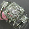 ESTATE EXTRA LARGE 1.28CT DIAMOND 18KT WHITE GOLD 3 ROW SQUARE ANNIVERSARY RING