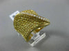 ESTATE LARGE 3.30CT DIAMOND YELLOW SAPPHIRE 18KT YELLOW GOLD MULTI ROW LEAF RING
