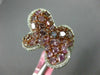 ESTATE LARGE 3.25CT WHITE & PINK DIAMOND 18K WHITE & ROSE BUTTERFLY FLOWER RING