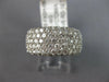 LARGE 2.67CT DIAMOND 14KT WHITE GOLD 3D MULTI ROW PAVE CLASSIC ANNIVERSARY RING