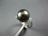 LARGE .65CT DIAMOND & AAA TAHITIAN PEARL PLATINUM ROUND & PEAR SHAPE LOVE RING