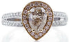 WIDE 1.47CT WHITE & PINK DIAMOND 18KT WHITE & ROSE GOLD FILIGREE ENGAGEMENT RING