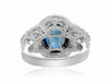 GIA CERTIFIED 6.82CT DIAMOND & AAA SAPPHIRE PLATINUM 3D FILIGREE ENGAGEMENT RING