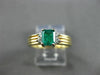 ESTATE .62CT DIAMOND & AAA EMERALD 14K WHITE & YELLOW GOLD ENGAGEMENT RING #3098