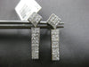 1.0CT DIAMOND 14K WHITE GOLD PRINCESS INVISIBLE GEOMETRICAL BAR HANGING EARRINGS