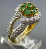 ESTATE LARGE 1.82CT DIAMOND & AAA TSAVORITE 18K YELLOW GOLD 3D FLOWER FUN RING