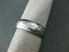ESTATE WIDE 14KT WHITE GOLD MATTE & SHINY HAMMER LOOK MENS WEDDING RING BAND 612