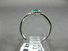 ESTATE WIDE .60CT ROUND DIAMOND & AAA EMERALD 18K WHITE GOLD 3D DOUBLE LEAF RING