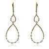 .59CT DIAMOND 14KT YELLOW GOLD 3D TEAR DROP ETOILE LEVERBACK HANGING EARRINGS