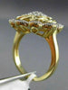 ESTATE LARGE .25CT DIAMOND 14KT TWO TONE GOLD 3D FILIGREE FLOWER MILGRAIN RING