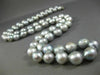 ESTATE LONG 14KT WHITE GOLD AAA GRAY TAHITIAN PEARL 3D FILIGREE NECKLACE #26602
