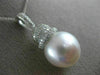 ESTATE LARGE .60CT DIAMOND & AAA SOUTH SEA PEARL 14K WHITE GOLD FLOATING PENDANT