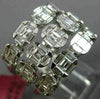 ESTATE LARGE 2.01CT DIAMOND 18KT WHITE GOLD 3D MULTI ROW SQUARE ANNIVERSARY RING