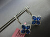ESTATE LARGE 4.16CT DIAMOND & AAA SAPPHIRE 14K WHITE GOLD OVAL & ROUND HANGING EARRINGS