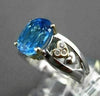 ESTATE LARGE 2.18CT DIAMOND & AAA BLUE TOPAZ 14K TWO TONE GOLD DOUBLE HEART RING